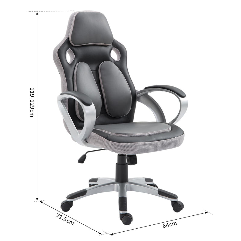 Sedia da Gaming Ergonomica Imbottita 64x71.5x119-129 cm 