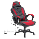 Sedia da Gaming Massaggiante e Riscaldante Rosso e Nero 68x69x108-117 cm 