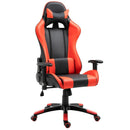 Sedia da Gaming in Similpelle con Sostegno Lombare Collo Nera e Rossa 