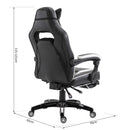 Sedia da Gaming con Rotelle in Similpelle Bianco e Nero 