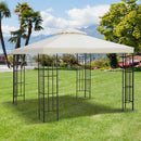 Tetto di Ricambio Impermeabile per Gazebo da Giardino 3x3m Doppio Tetto Crema