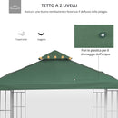 Tetto di Ricambio per Gazebo da Giardino Doppio Tetto 3x3m 