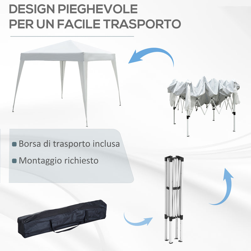 Gazebo Pop-up Impermeabile Bianco 3x3m 