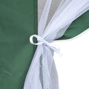 Gazebo Esagonale 3,9x2,5 m con Zanzariere in Ferro e Poliestere Verde 