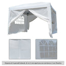 Tendostruttura Impermeabile 3x3m con Pannelli Laterali in Acciaio Bianco 