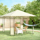 Tendone Gazebo da Giardino Bianco in Metallo 3x3m 