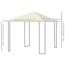 Tendone Gazebo da Giardino Bianco in Metallo 3x3m 