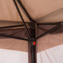 Gazebo Doppio Tetto Impermeabile con Zanzariere Marrone 3,25x3,25 m 