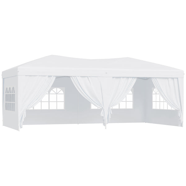 prezzo Chapiteau de Jardin Pliant 6 Panneaux Latéraux Blanc 3x6m