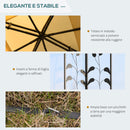 Gazebo da Giardino di Lusso 3x3m in Metallo con Zanzariera Panna 