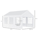 Tendostruttura per Feste Matrimonio in Acciaio Impermeabile Bianco 6x4x2.8m 