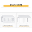 Tendostruttura per Feste Matrimonio in Acciaio Impermeabile Bianco 6x4x2.8m 