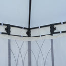 Gazebo da Giardino Impermeabile con Zanzariere in Poliestere e Ferro Crema 3x4m 