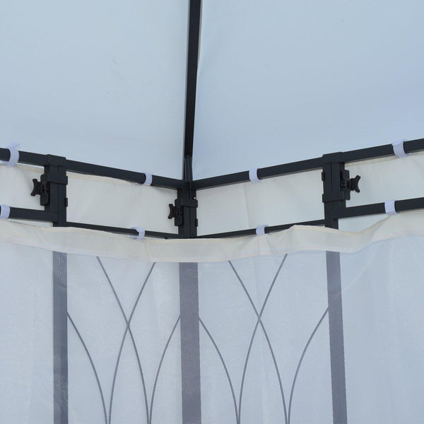 Tonnelle de jardin étanche avec moustiquaires en polyester et fer crème 3x4m acquista