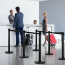 2 Colonnine Tendinastro di 2m in Acciaio Inox Nero Ø32x90 cm 