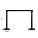 2 Colonnine Tendinastro di 2m in Acciaio Inox Nero Ø32x90 cm 