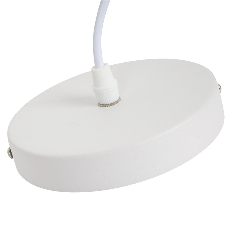Lampada Design a Sospensione Corpo in Metallo Bianco Ø34,5x28 cm 