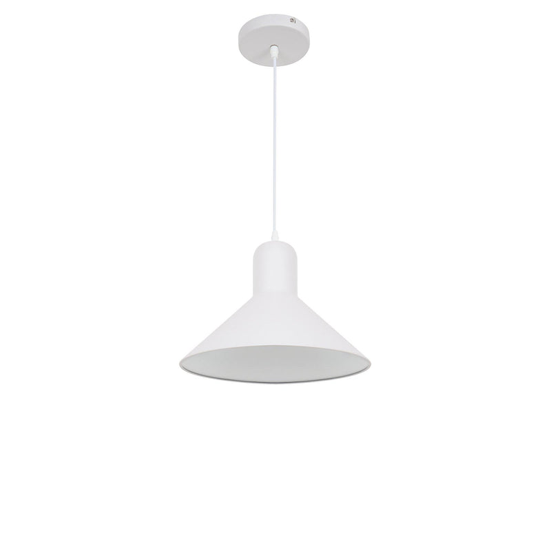 Lampada Design a Sospensione Corpo in Metallo Bianco Ø34,5x28 cm 
