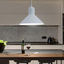 Lampada Design a Sospensione Corpo in Metallo Bianco Ø34,5x28 cm 