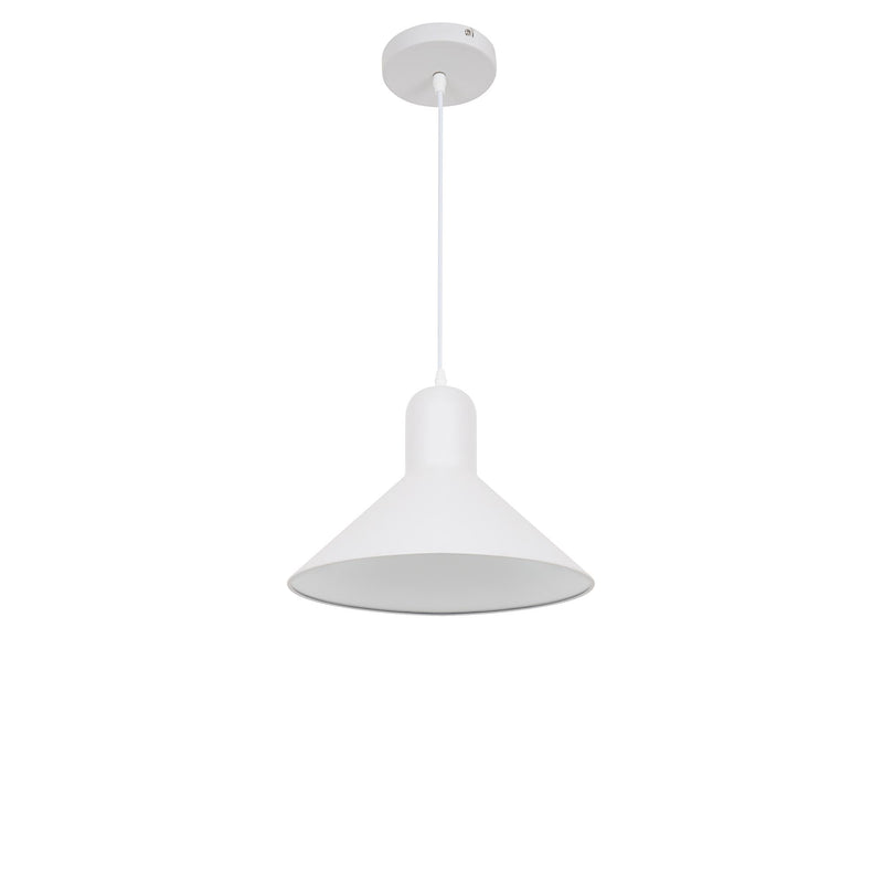 Lampada Design a Sospensione Corpo in Metallo Bianco Ø34,5x28 cm 