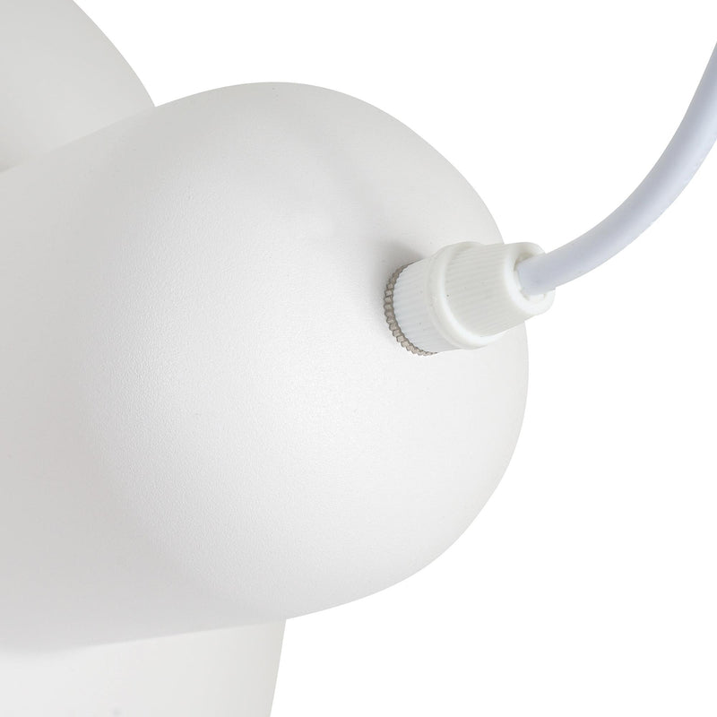 Lampada Design a Sospensione Corpo in Metallo Bianco Ø34,5x28 cm 