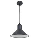 Lampada Design a Sospensione Corpo in Metallo Nero Esterno Bianco Interno Ø34,5x28 cm 