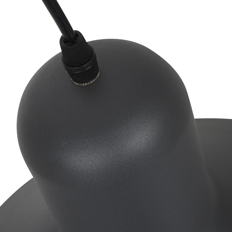 Lampada Design a Sospensione Corpo in Metallo Nero Esterno Bianco Interno Ø34,5x28 cm 