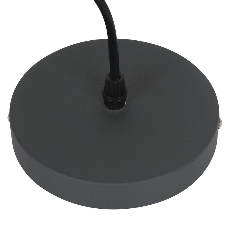 Lampada Design a Sospensione Corpo in Metallo Nero Esterno Bianco Interno Ø34,5x28 cm 