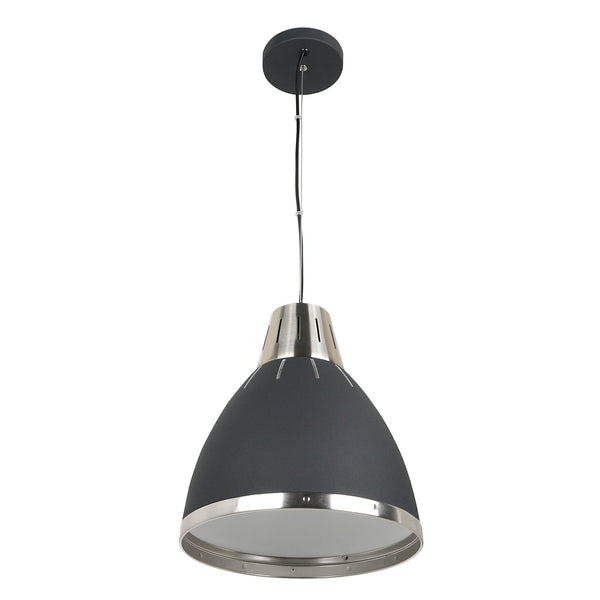 sconto Lampe à Suspension Moderne en Métal Chromé Noir 30x35 cm