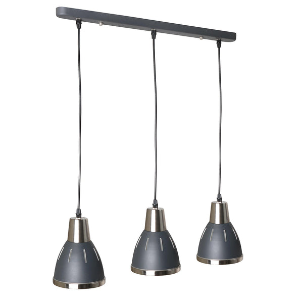 acquista Lampe à Suspension Design Moderne 3 Lumières en Métal Noir Ø13x16x55 cm