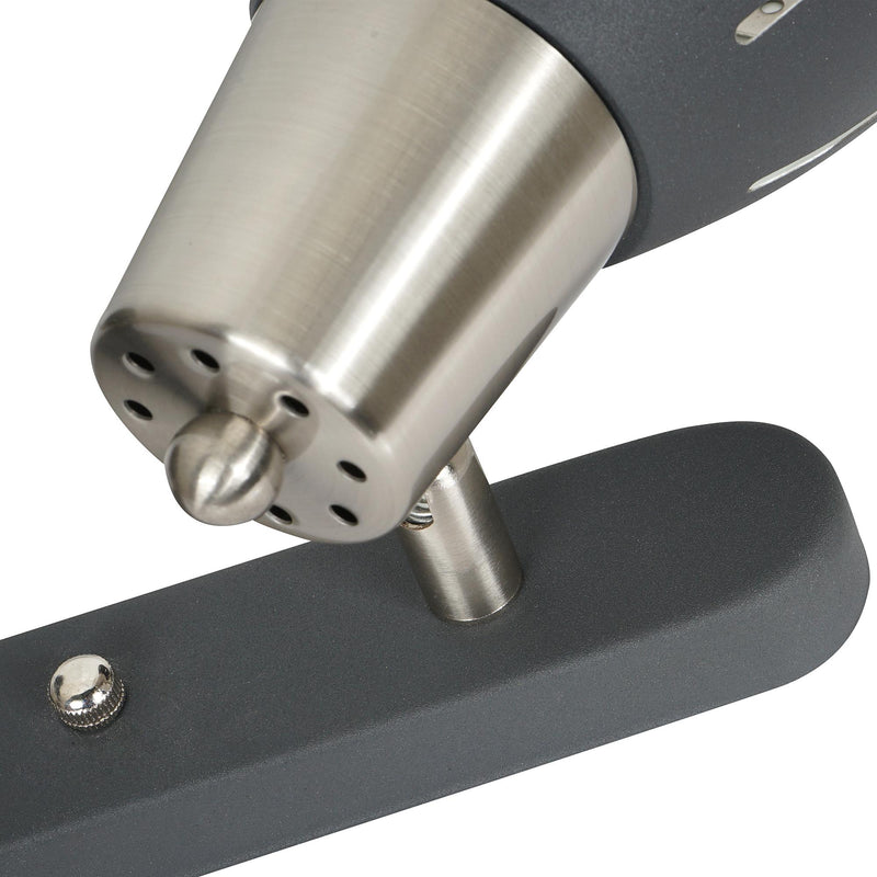 Plafoniera con 3 Faretti LED da Soffitto Orientabili in Metallo Cromato Nero Ø13x16x55 cm 