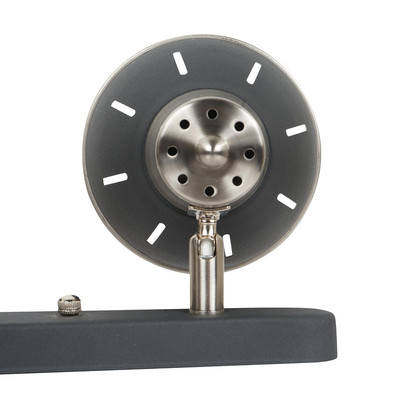 Plafoniera con 3 Faretti LED da Soffitto Orientabili in Metallo Cromato Nero Ø13x16x55 cm 