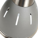 Plafoniera con 3 Faretti LED da Soffitto Orientabili in Metallo Cromato Grigio Ø13x16x55 cm 