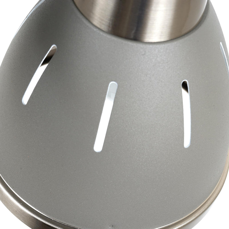 Plafoniera con 3 Faretti LED da Soffitto Orientabili in Metallo Cromato Grigio Ø13x16x55 cm 