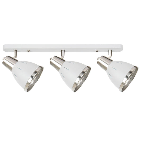 Plafonnier avec 3 Spots de Plafond LED Orientables en Métal Chromé Blanc Ø13x16x55 cm online