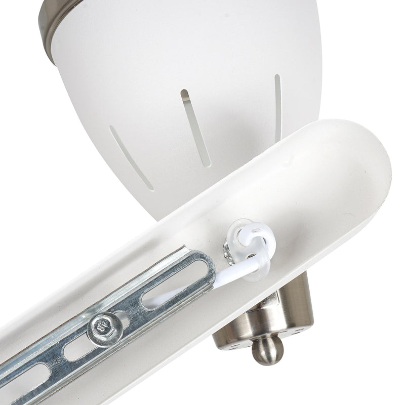 Plafoniera con 3 Faretti LED da Soffitto Orientabili in Metallo Cromato Bianco Ø13x16x55 cm 