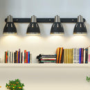 Plafoniera con 4 Faretti LED da Soffitto Orientabili in Metallo Cromato Nero Ø13x16x72 cm 