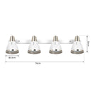 Plafoniera con 4 Faretti LED da Soffitto Orientabili in Metallo Cromato Bianco Ø13x16x72 cm 