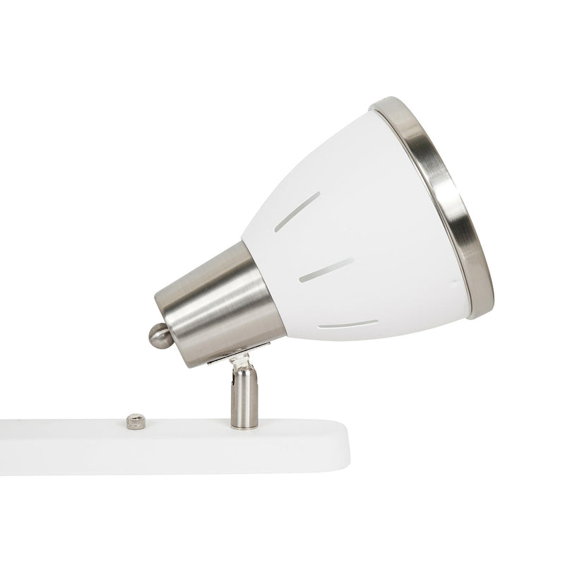 Plafoniera con 4 Faretti LED da Soffitto Orientabili in Metallo Cromato Bianco Ø13x16x72 cm 