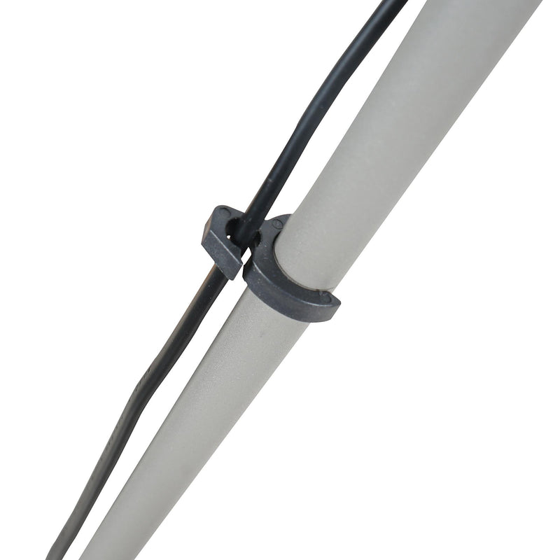 Lampada da Terra Treppiede in Metallo con Paralume in Lino Grigio Ø48x156 cm 