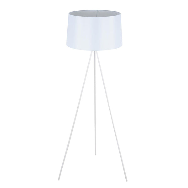 Lampadaire trépied en métal avec abat-jour en lin blanc Ø48x156 cm sconto