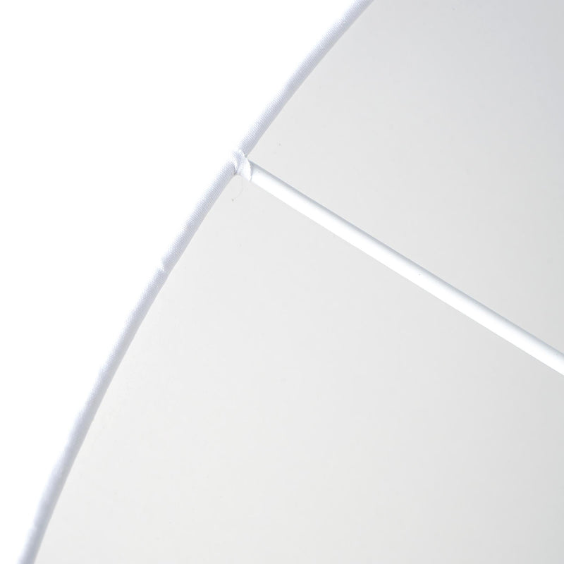 Lampada da Terra Treppiede in Metallo con Paralume in Lino Bianco Ø48x156 cm 