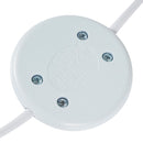 Lampada da Terra Treppiede in Metallo con Paralume in Lino Bianco Ø48x156 cm 