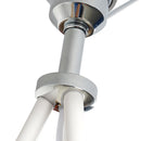 Lampada da Terra Treppiede in Metallo con Paralume in Lino Bianco Ø48x156 cm 