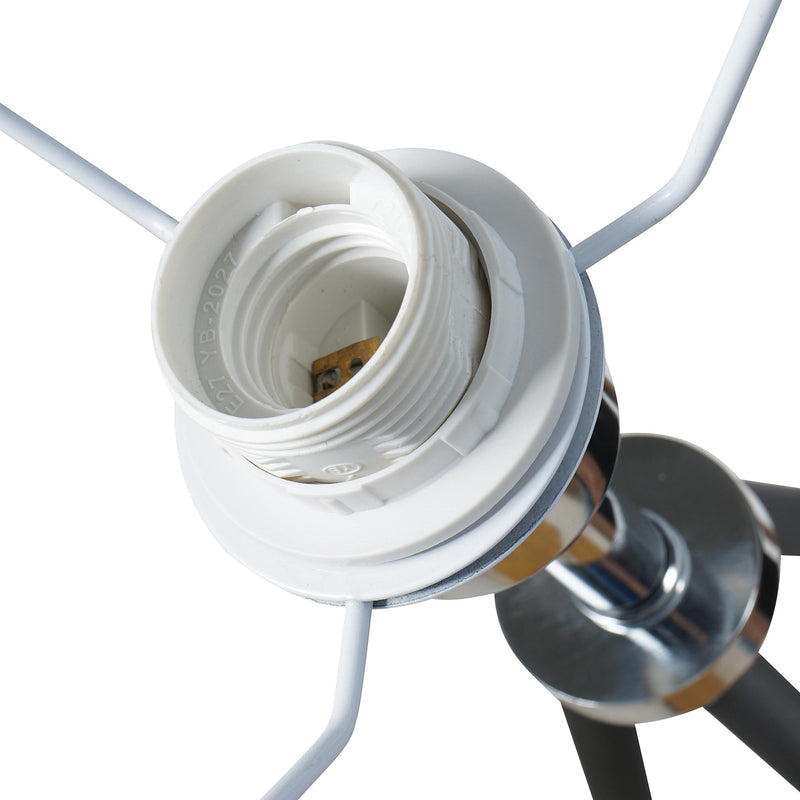 Lampada da Terra Treppiede in Metallo con Paralume in Lino Nero Ø48x156 cm 