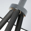 Lampada da Terra Treppiede in Metallo con Paralume in Lino Nero Ø48x156 cm 