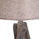 Lampada da Terra Tripode in Legno con Paralume in Lino Beige 146 cm 