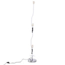 Lampada da Terra 160 cm con Interruttore a Pedale in Acciaio Inox Bianco 