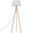 Lampada da Terra con Treppiede Paralume in Tessuto Crema 146 cm 