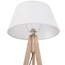 Lampada da Terra con Treppiede Paralume in Tessuto Crema 146 cm 